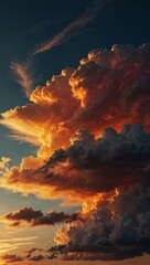 Naklejka premium Beautiful sunset sky.