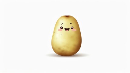 Cute potato cartoon illustration on white background