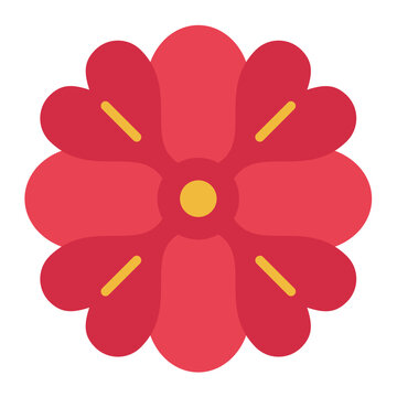 red flower with yellow center clip art preview