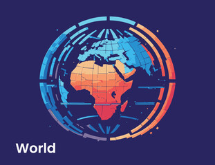 Vector image of globe map