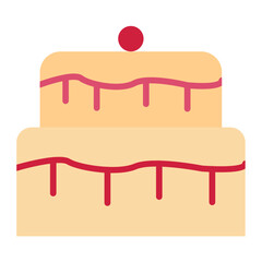Two Layered Cake Icon Style