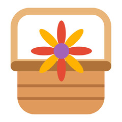 Flower Basket Icon Style