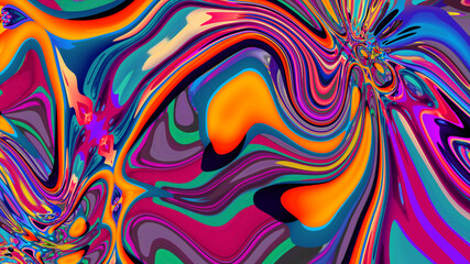 Colorful abstract psychedelic and fluid background for music