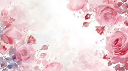 Rose Ring Frame Background watercolor