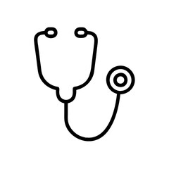 A black and gray stethoscope with ear tips and chest piece. The tubing forms a smooth curve, and the design is simple and modern, on a transparent background