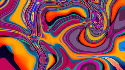 Colorful abstract psychedelic and fluid background for music