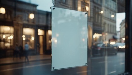 mockup on the door of a cafe or shop window, public place, ai generated, ai