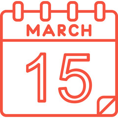 15 March Vector Icon Design