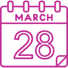 28 March Vector Icon Design