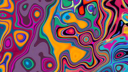 Colorful abstract psychedelic and fluid background for music