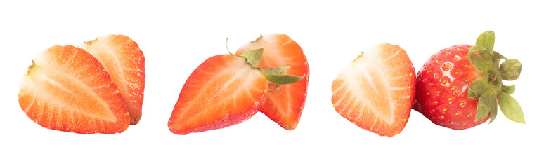 Strawberry sets cut in half