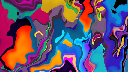Colorful abstract psychedelic and fluid background for music