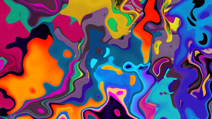 Colorful abstract psychedelic and fluid background for music