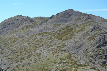 Vedute panoramiche sul sentiero per Punta La Marmora, sui Monti del Gennargentu