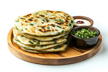 Homemade Chinese green onion pancakes commercial advertising photo