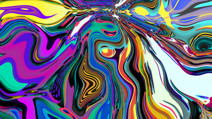 Colorful abstract psychedelic and fluid background for music