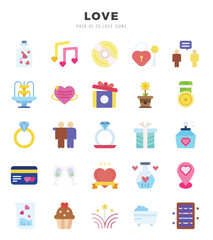 Love icons set. Vector illustration.
