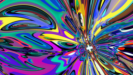 Colorful abstract psychedelic and fluid background for music