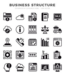Business Structure Icon Pack 25 Vector Symbols for Web Design.