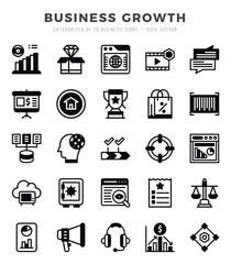 Business Growth Lineal Filled icons collection. Lineal Filled icons pack. Vector illustration