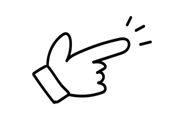 Obraz premium シンプルな手書き素材 アイコン 指差し