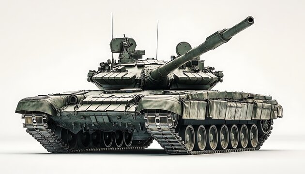Russian T-90 Main Battle Tank with Cannon Pointed
