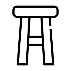wooden chair Line Icon