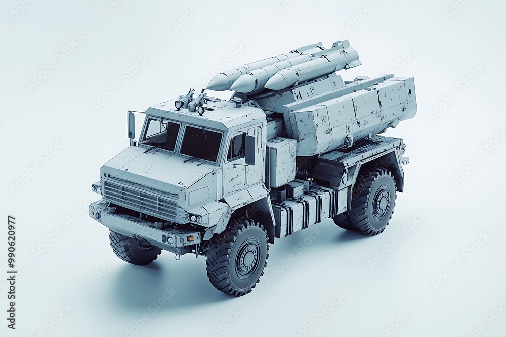 Wall mural Military Truck with Missile Launcher System