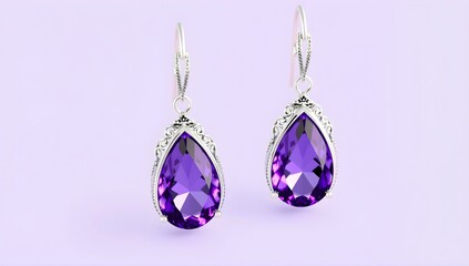 Amethyst Earrings:  Delicate Silver and Violet