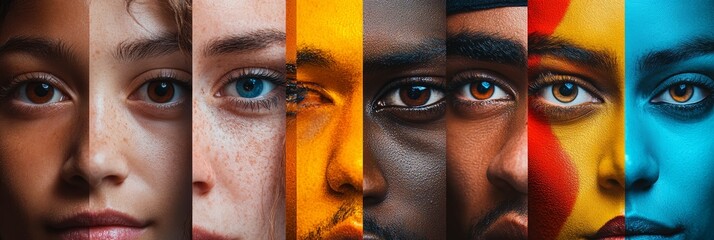 Diverse eyes montage representing various ethnic backgrounds. A vibrant celebration of global diversity.