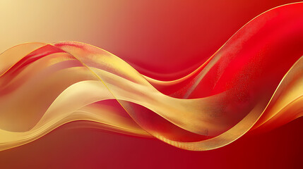 Obraz premium Flowing curves in red and gold