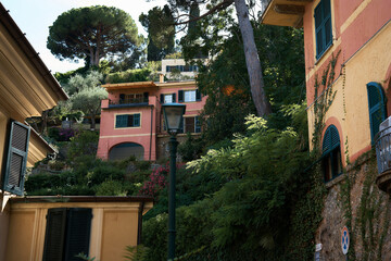 the streets of Portofino, the atmosphere of the Italian summer