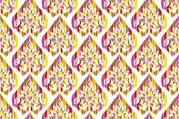 Abstract Geometric Ethnic Pattern design for background, carpet, wallpaper, clothes, wrapping, fabric, embroidery style vector illustration.