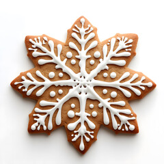 Holiday Christmas Cookie top view isolated on white