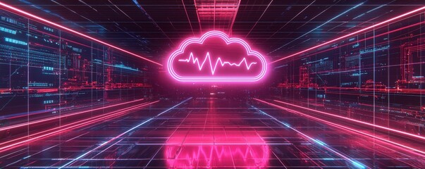 Luminous Anime Style Cloud in Futuristic Environment