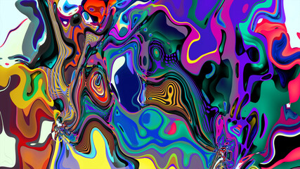 Colorful abstract psychedelic and fluid background for music