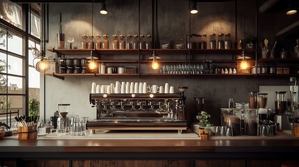 Modern Minimalist Kitchen Room with Wooden Table, luxurious Interior Design, Furniture with Background