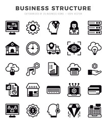 Business Structure icons set. Collection of simple Lineal Filled web icons.