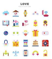 Love Icon Pack 25 Vector Symbols for Web Design.