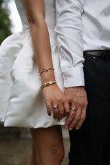 bride and groom hands