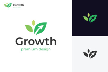 Nature Leaf grow up logo icon design vector illustration graphic symbol for financial growth logo design