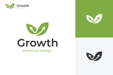 Nature Leaf grow up logo icon design vector illustration graphic symbol for financial growth logo design