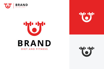 Gym and fitness logo icon design with strong hand muscle graphic symbol, vector simple logo