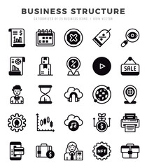 Set of Business Structure Icons Lineal Filled icons collection.