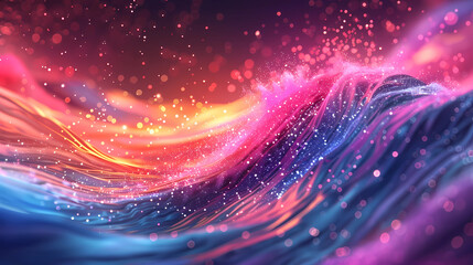 Obraz premium Big Neon Wave Background