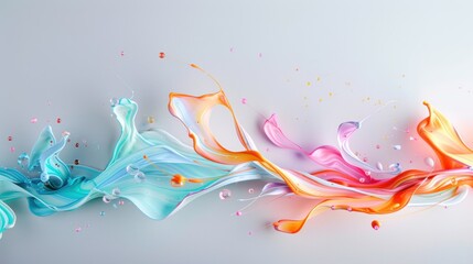 Fototapeta premium Abstract artwork with intricate electric and neon effects, blending light and color against a plain white background for a modern aesthetic.