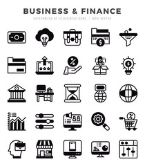 Business & Finance icons set for website and mobile site and apps.