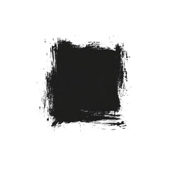 Fototapeta premium Black brush strokes, square background color