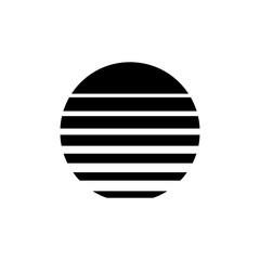 Vintage retro sun circle emblem. Sunset sunrise logo design.