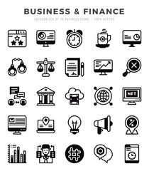 Business & Finance elements. Lineal Filled web icon set. Simple vector illustration.